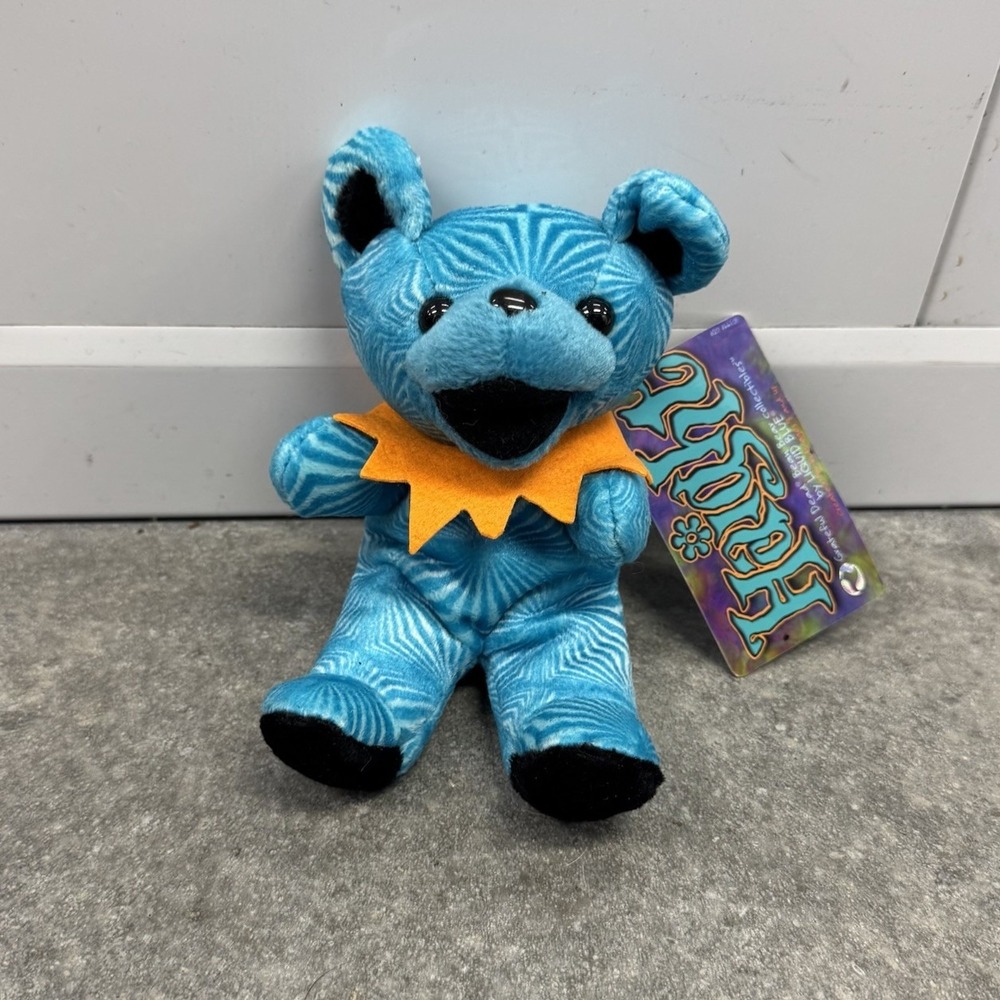 Grateful Dead Dancing Bean Bear Haight Plush 3rd Gen Liquid Blue Tags EUC